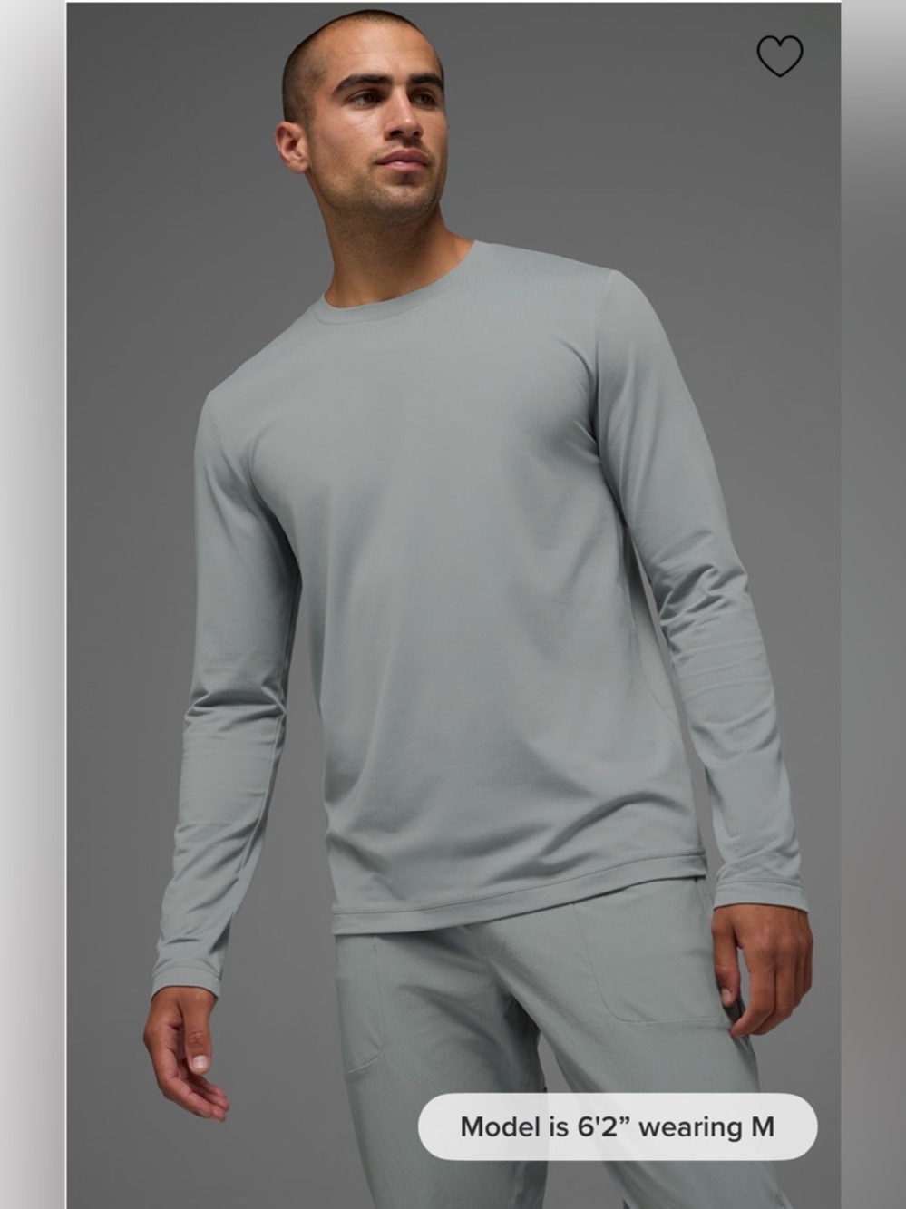 NWT ALO Yoga Men's Conquer Reform Crewneck Long Sleeve -
Lunar Grey